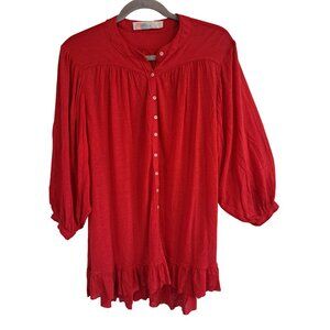 Free People FP Beach Red Linen Blend Tunic Dress Size XS